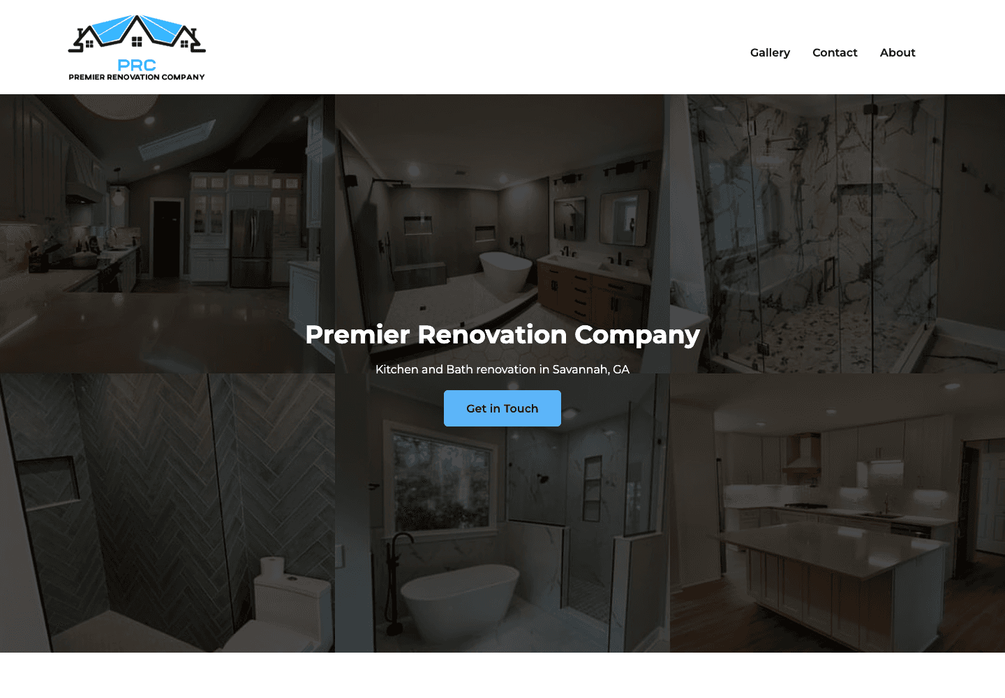 Premier Renovation Company website screenshot